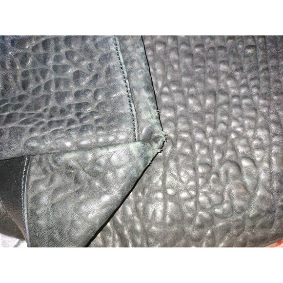 H&M Black XL Genuine Leather Hobo Handbag w/Silvertone Hardware - Picture 7 of 11